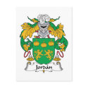 Jordan Family Crest postcards by coatsofarms Jordan Family Crest postcards
