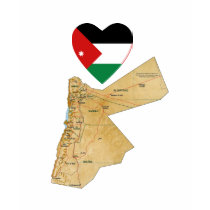 Jordan Flag Heart and Map T-Shirt by FlagAndMap Jordan Flag Heart and Map T-Shirt