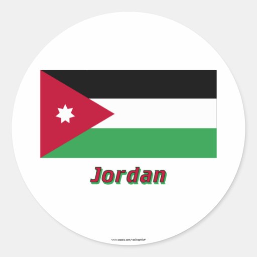 Jordan Flag with Name Round Sticker