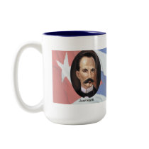 Jose Marti on Cuban Flag mugs by AYellowRose Jose Marti on Cuban Flag mugs
