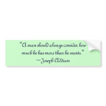 Joseph Addison Simplicity Quote Bumper Sticker