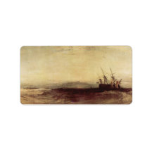 Joseph Mallord Turner - Ship aground Personalized Address Label
