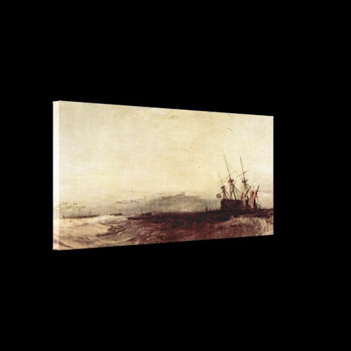 Joseph Mallord William Turner - A stranded ship Stretched Canvas Prints
