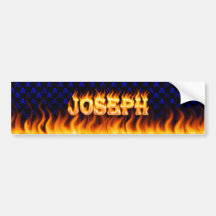 Joseph real fire and flames bumper sticker design.