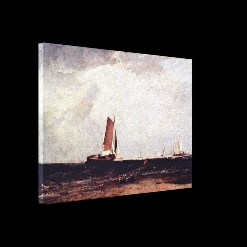 Joseph William Turner - Fishing on tidal sand Gallery Wrap Canvas