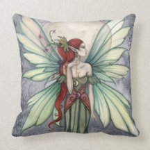 Josephina Green Fairy Fantasy Art Pillow