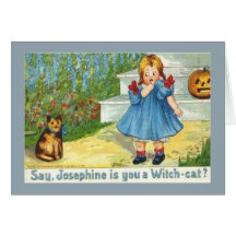 Josephine the witch Cat Greeting Card