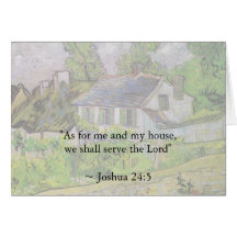 Joshua 24:15 Van Gogh House Greeting Card