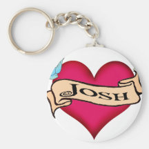Joshua - Custom Heart Tattoo Gifts Keychain
