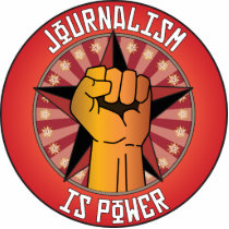 Journalism Is Power photo sculptures