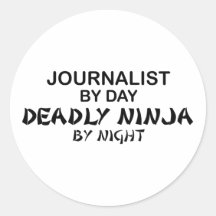 Journalist Deadly Ninja by Night Stickers