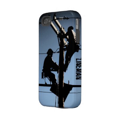 Journeyman Lineman iPhone 4/4s cover-BLUE Tough Iphone 4 Case