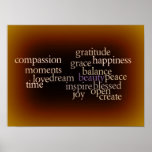 Joy and Gratitude Gold Poster