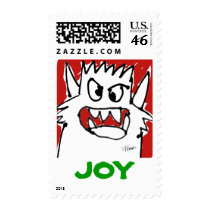 JOY Christmas Monster Cartoon Custom Postage stamps