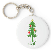 Joy Christmas Tree keychains