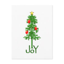 Joy Christmas Tree postcards