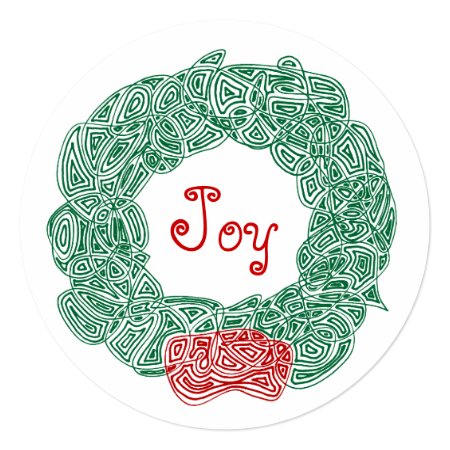 Joy Christmas Wreath Personalized Invite