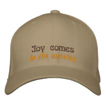 Joy comes, in the morning embroidered hats by hoaryhead Joy comes, in the morning embroidered hats