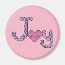 Joy Cross Stitch Magnet