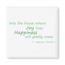 Joy, happiness green magnets by thezengarden Joy, happiness green magnets