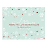 Joy Holiday Snowflakes Hearts Greeting Post Card