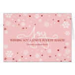 Joy Holiday Snowflakes Hearts Greeting V2 Card
