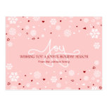 Joy Holiday Snowflakes Hearts Greeting V2 Postcards