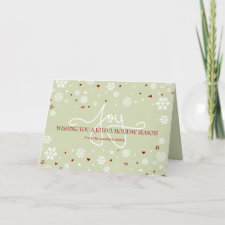 Joy Holiday Snowflakes Hearts Greeting V3 Cards