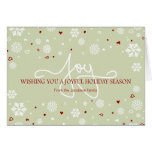 Joy Holiday Snowflakes Hearts Greeting V3 Cards