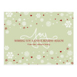 Joy Holiday Snowflakes Hearts Greeting V3 Post Cards