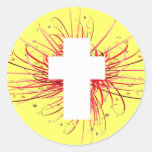 JOY! in the Cross Round Sticker