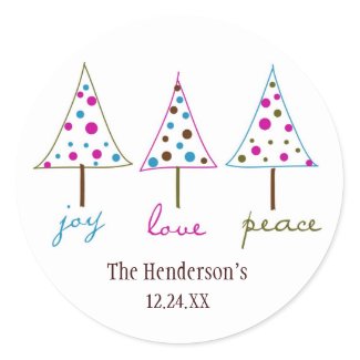 Joy, Love, Peace Favor Tags sticker