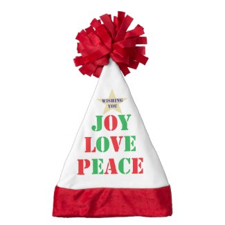 Joy, Love, Peace Santa Hat