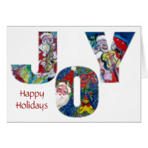JOY MUSICAL SANTA CHRISTMAS GREETINGS CARDS