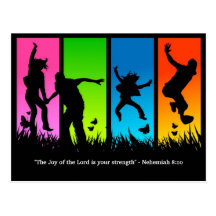 Joy of the Lord Christian postcard Nehemiah 8:10