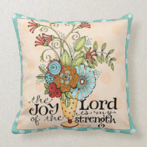 Joy of the Lord - Floral Bouquet - Throw Pillow pillows