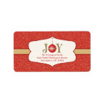 Joy ornament christmas customizable address label