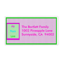 Joy Peace Love Hip Trendy Holiday Label