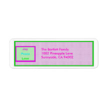 Joy Peace Love Hip Trendy Holiday Mailing Label