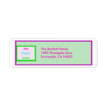 Joy Peace Love Hip Trendy Holiday Mailing Label