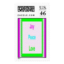 Joy Peace Love Hip Trendy Holiday Stamps
