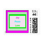 Joy Peace Love Hip Trendy Holiday Stamps