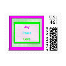 Joy Peace Love Hip Trendy Holiday Stamps