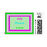 Joy Peace Love Hip Trendy Holiday Stamps