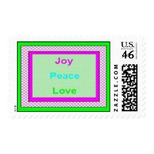 Joy Peace Love Hip Trendy Holiday Stamps