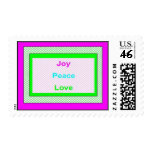 Joy Peace Love Hip Trendy Holiday Stamps