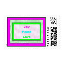 Joy Peace Love Hip Trendy Holiday Stamps