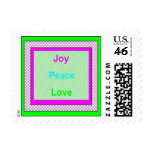 Joy Peace Love Hip Trendy Holiday Stamps