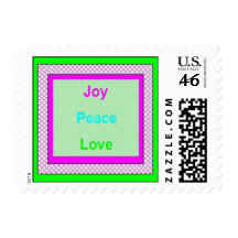 Joy Peace Love Hip Trendy Holiday Stamps
