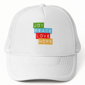 Joy Peace Love Hope hat
